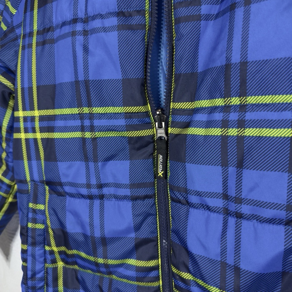 Mountain Xpedition Boys Coat Jacket Blue Plaid Puffer Size XL 14/16 - Picture 2 of 6